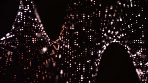 Background particle movement. Pattern glow particles on black background. Motion Illustrazione stock