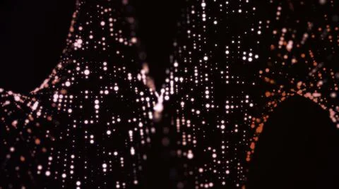 Background particle movement. Pattern glow particles on black background. Motion Illustrazione stock