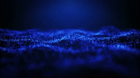 Background particle wave  bokeh blue color Stock Footage