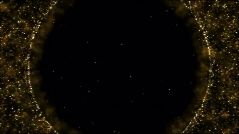 Background Particles Pushed Away By Growing Bubble - Loop Golden Stock Footage 84506654