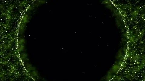 Background Particles Pushed Away By Growing Bubble - Loop Green Video stock 84507112