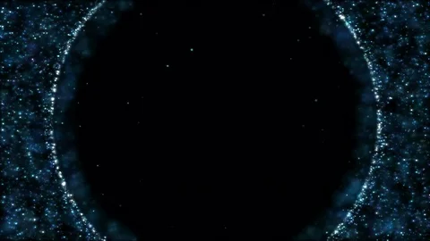 Background Particles Pushed Away By Growing Bubble - Loop Blue Stock Footage 84507526