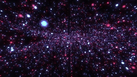 Background from particles in space. animated particles of two colors Stock Footage 308102954