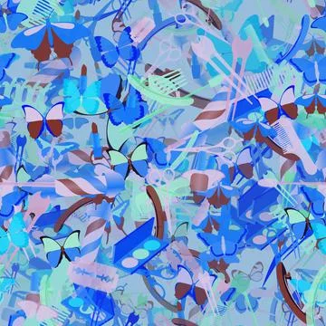 Background pattern abstract seamless design texture. Theme is about tropical Stock Illustration