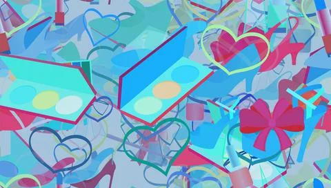 Background pattern abstract seamless design texture. Theme is about ladies, r Stock Illustration