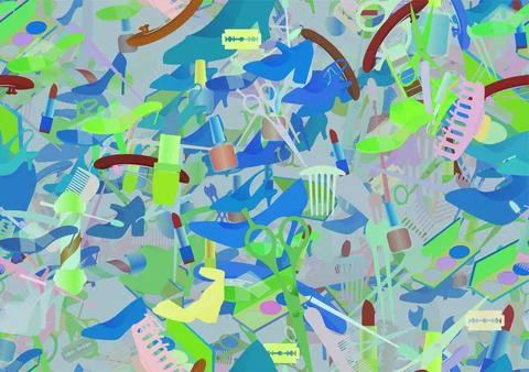 Background pattern abstract seamless design texture. Theme is about scissors, イラスト素材