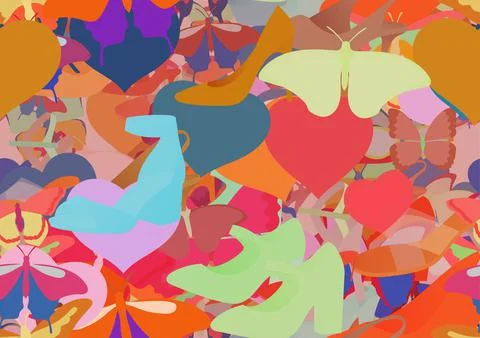 Background pattern abstract seamless design texture. Theme is about ladies, w Stock Illustration