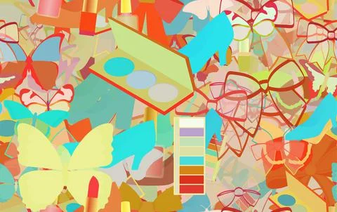 Background pattern abstract seamless design texture. Theme is about summer, s Stock Illustration