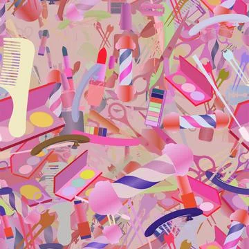 Background pattern abstract seamless design texture. Theme is about hairdress Illustrazione stock