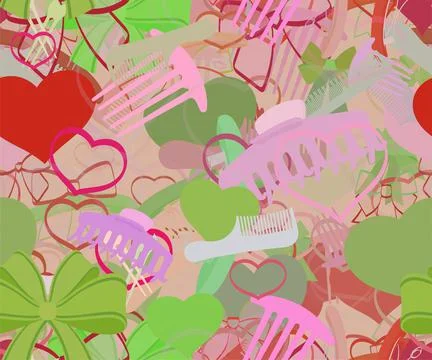 Background pattern abstract seamless design texture. Theme is about hair clip Illustrazione stock