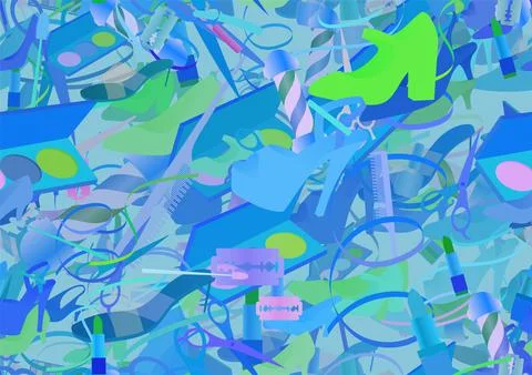 Background pattern abstract seamless design texture. Theme is about barber, c Stock Illustration