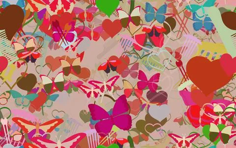 Background pattern abstract seamless design texture. Theme is about love, hai Stock Illustration