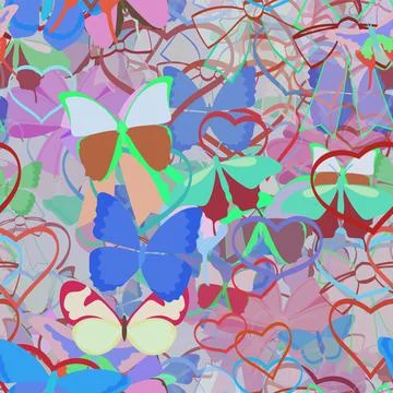 Background pattern abstract seamless design texture. Theme is about hearts, g Stock Illustration