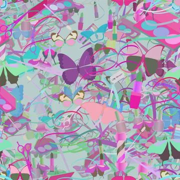 Background pattern abstract seamless design texture. Theme is about summer, c Stock Illustration