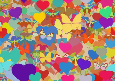 Background pattern abstract seamless design texture. Theme is about fly, colo Stock Illustration