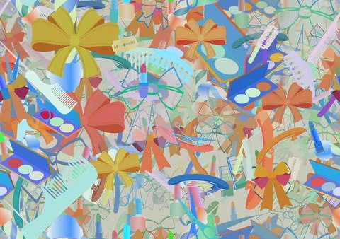 Background pattern abstract seamless design texture. Theme is about makeup, s Stock Illustration