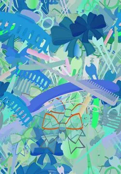 Background pattern abstract seamless design texture. Theme is about hair care Stock Illustration