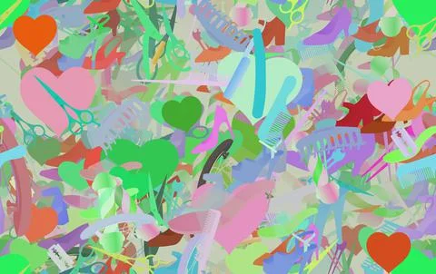 Background pattern abstract seamless design texture. Theme is about scissors, イラスト素材