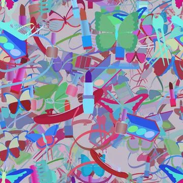 Background pattern abstract seamless design texture. Theme is about summer, p Stock Illustration