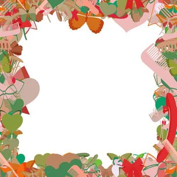 Background pattern abstract seamless design texture. Border frame, transparen Illustrazione stock