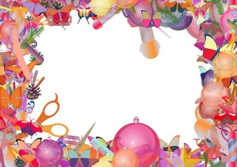 Background pattern abstract seamless design texture. Border frame, transparen Stock Illustration