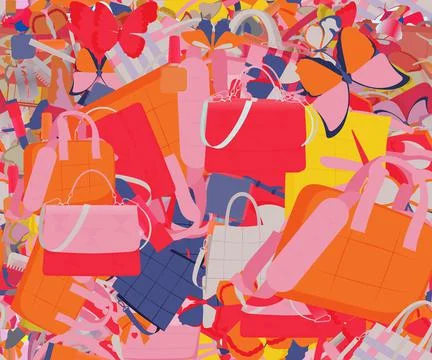 Background pattern abstract seamless design texture. Theme is about women Illustrazione stock