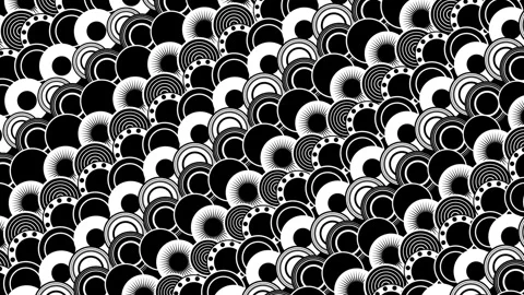 Background pattern black and white, abstract background, psychedelic with ci Video stock 262992219