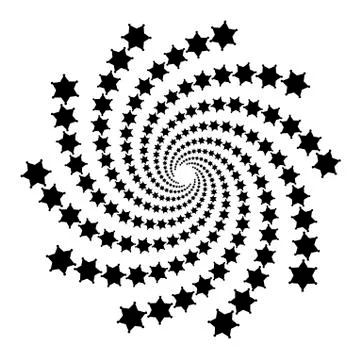 Background, pattern, black and white spiral pattern. Round centered Halftone  Stock Illustration