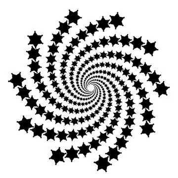 Background, pattern, black and white spiral pattern. Round centered Halftone  Ilustração Stock