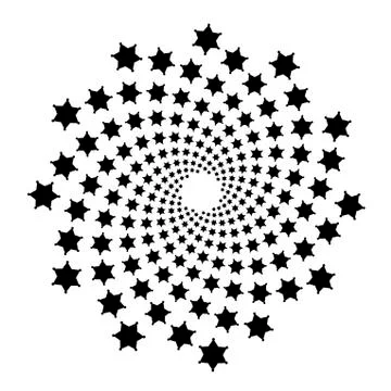 Background, pattern, black and white spiral pattern. Round centered Halftone  Stock Illustration