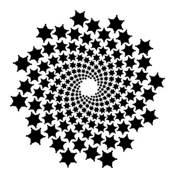 Background, pattern, black and white spiral pattern. Round centered Halftone  Иллюстрация