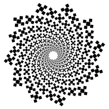 Background, pattern, black and white spiral pattern. Round centered Halftone  Stock Illustration