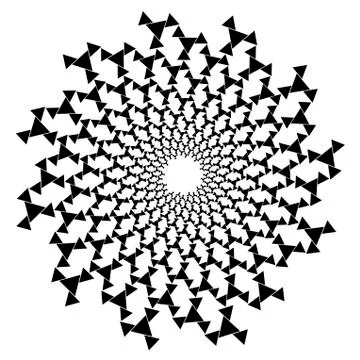 Background, pattern, black and white spiral pattern. Round centered Halftone  Ilustração Stock