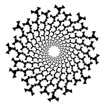 Background, pattern, black and white spiral pattern. Round centered Halftone  Stock Illustration