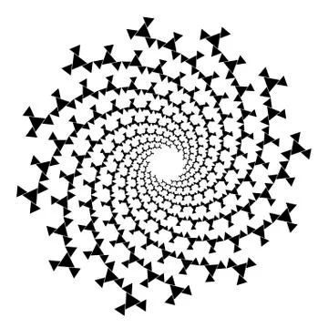 Background, pattern, black and white spiral pattern. Round centered Halftone  Stock Illustration