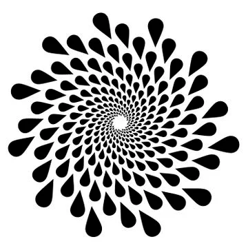Background, pattern, black and white spiral pattern. Round centered Halftone  Stockillustratie