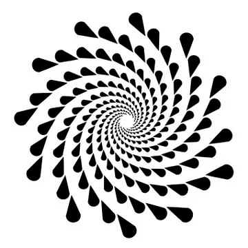 Background, pattern, black and white spiral pattern. Round centered Halftone  스톡 일러스트