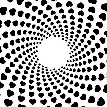 Background, pattern, black and white spiral pattern. Round centered Halftone  Stock Illustration