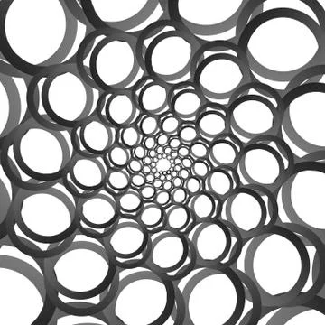 Background, pattern, black and white spiral pattern. Round centered Halftone  Stock Illustration