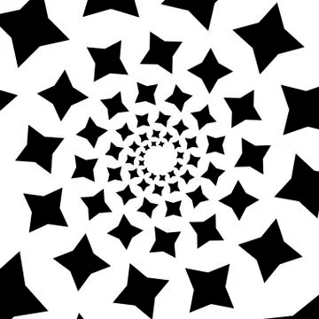 Background, pattern, black and white spiral pattern. Round centered Halftone  Illustrazione stock