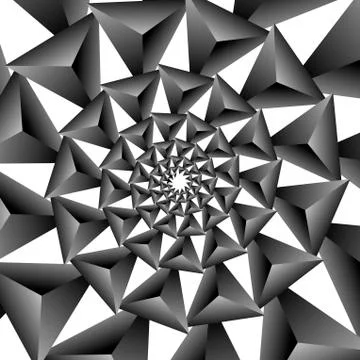 Background, pattern, black and white spiral pattern. Round centered Halftone  Ilustração Stock