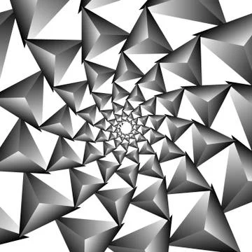 Background, pattern, black and white spiral pattern. Round centered Halftone  Ilustração Stock