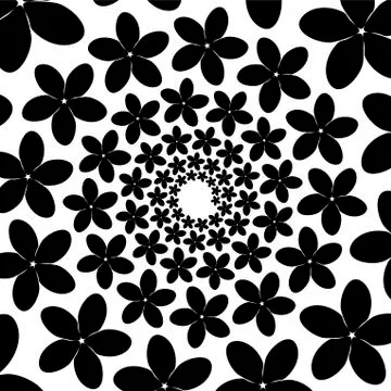 Background, pattern, black and white spiral pattern. Round centered Halftone  Illustrazione stock