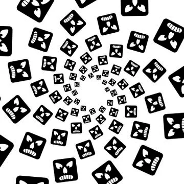 Background, pattern, black and white spiral pattern. Round centered Halftone  스톡 일러스트