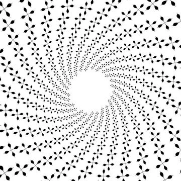 Background, pattern, black and white spiral pattern. Round centered Halftone  스톡 일러스트