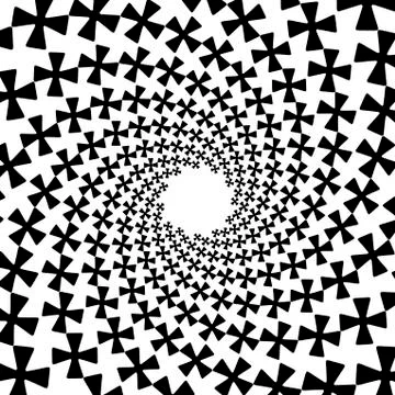 Background, pattern, black and white spiral pattern. Round centered Halftone  Stock Illustration