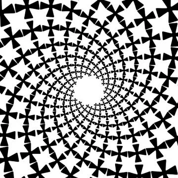 Background, pattern, black and white spiral pattern. Round centered Halftone  Stock Illustration