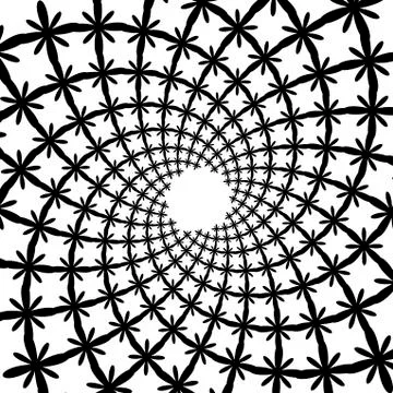 Background, pattern, black and white spiral pattern. Round centered Halftone  Stock Illustration