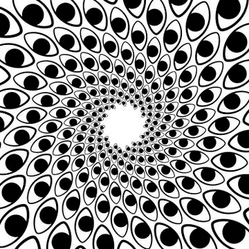 Background, pattern, black and white spiral pattern. Round centered Halftone  Stock Illustration