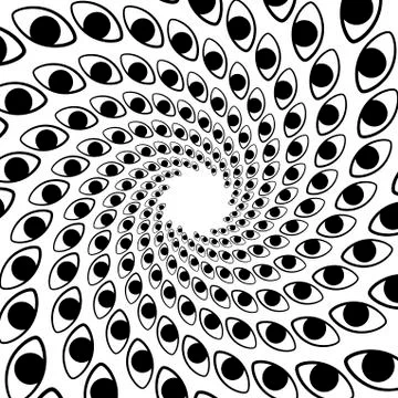 Background, pattern, black and white spiral pattern. Round centered Halftone  Stock Illustration